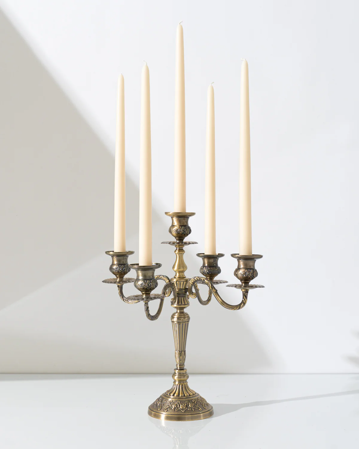 5-arm Antique Brass Candelabra - Image 3