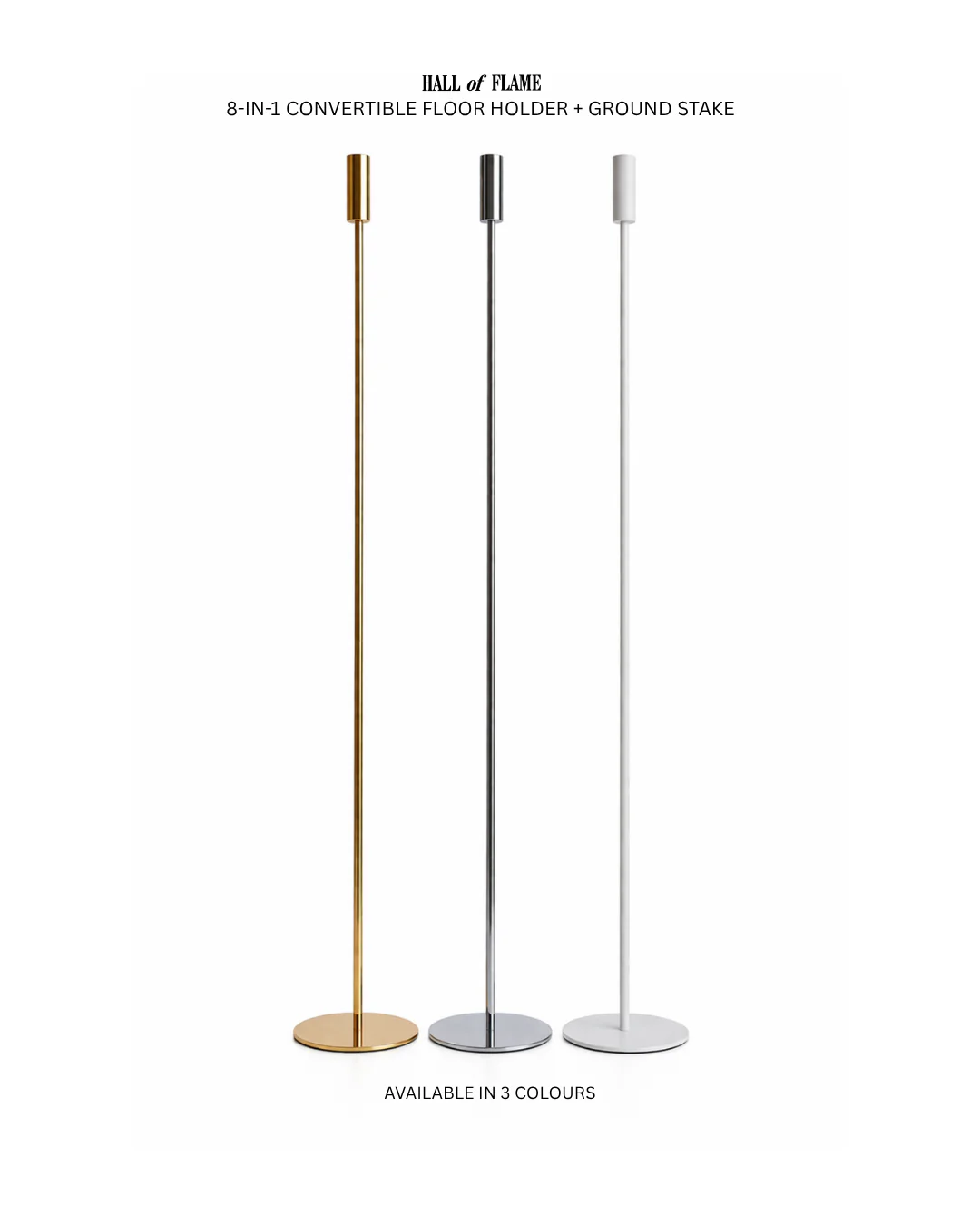 8-in-1  Convertible Ground Stake + Floor Stand Candle Holder - Image 3