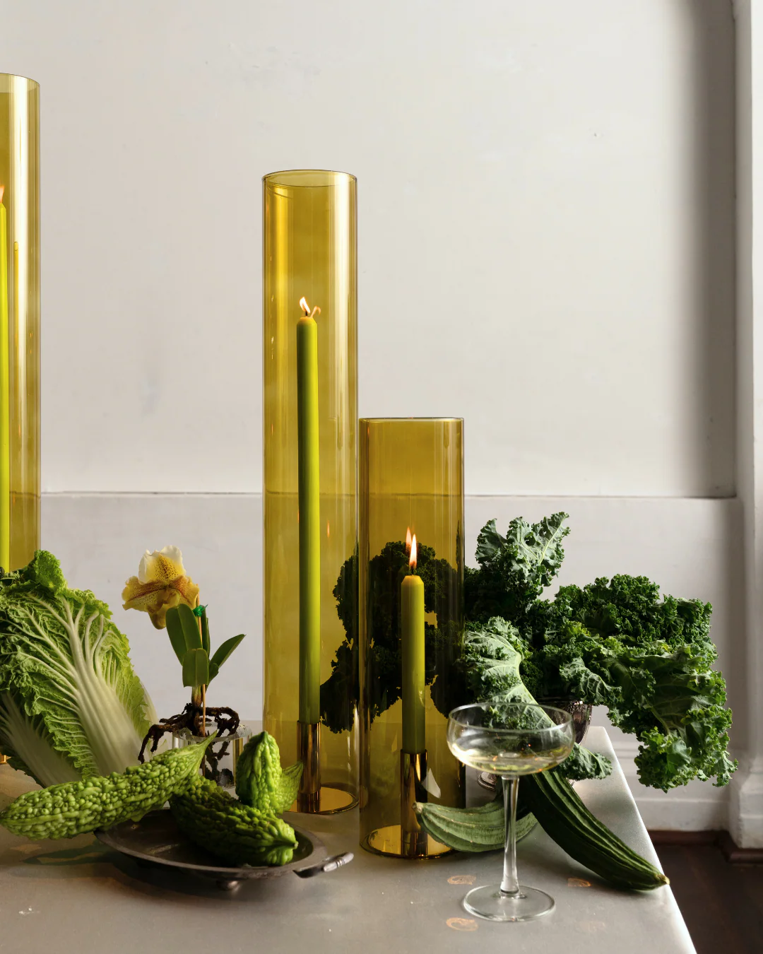 Olive Coloured Glass Sleeves - Image 4