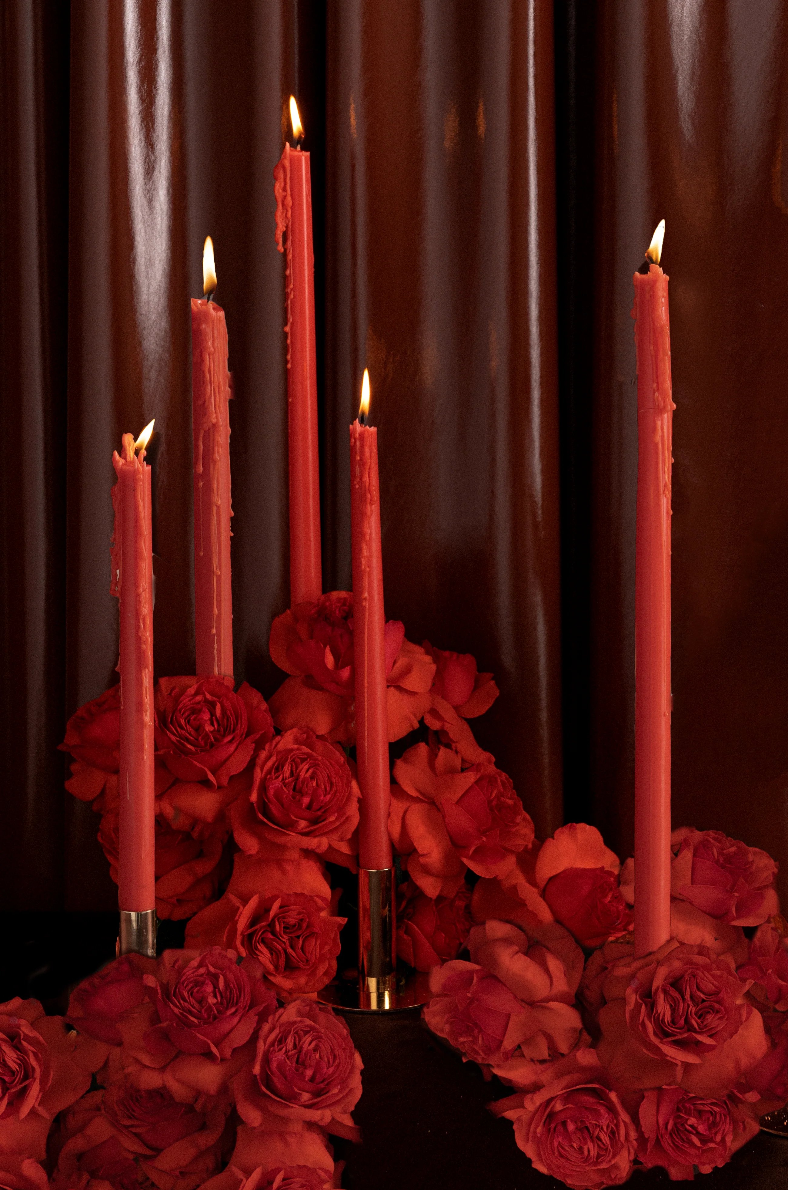 Poppy Red Taper Candles XXL - Image 4