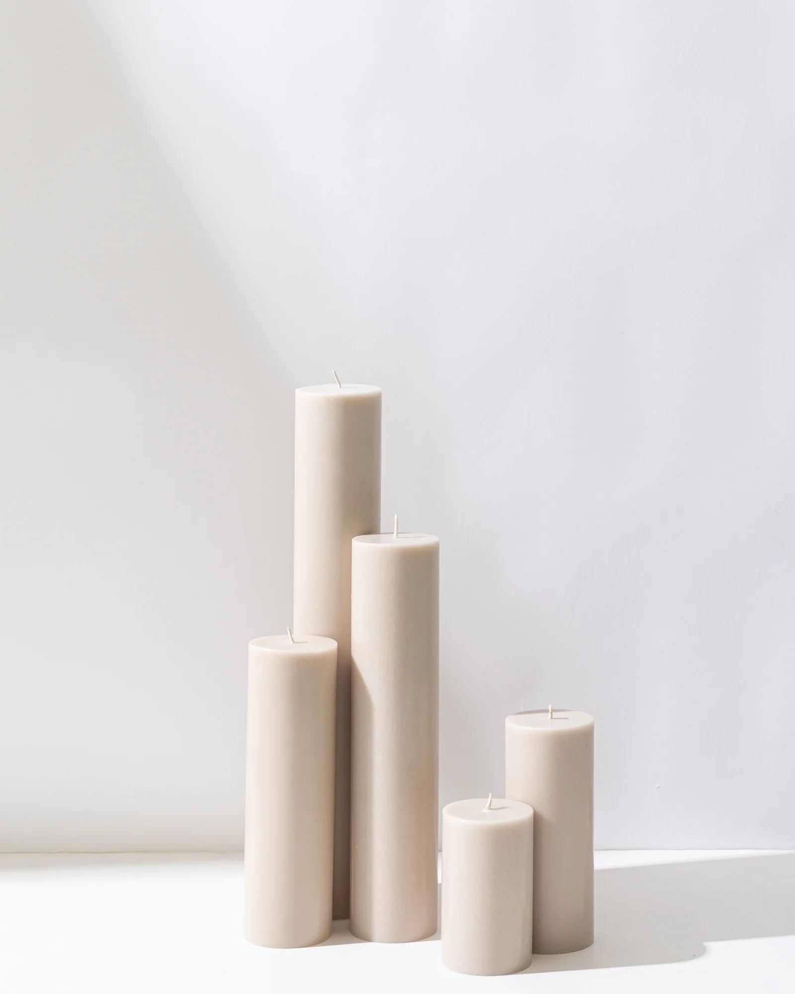 Sand Beige Pillar Candles XXL - Image 3