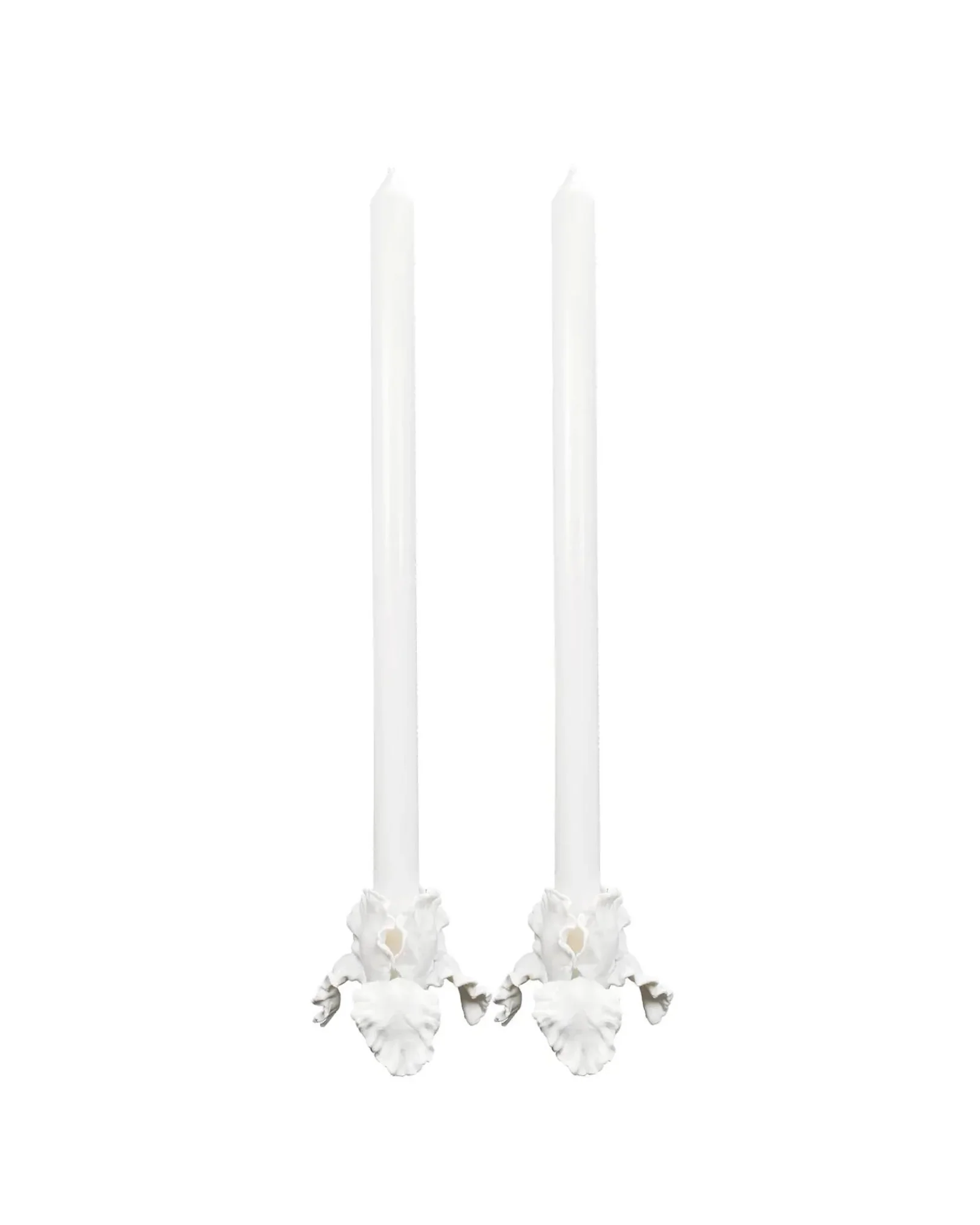 White | Flower Candle Holder Set of 2 - Image 3